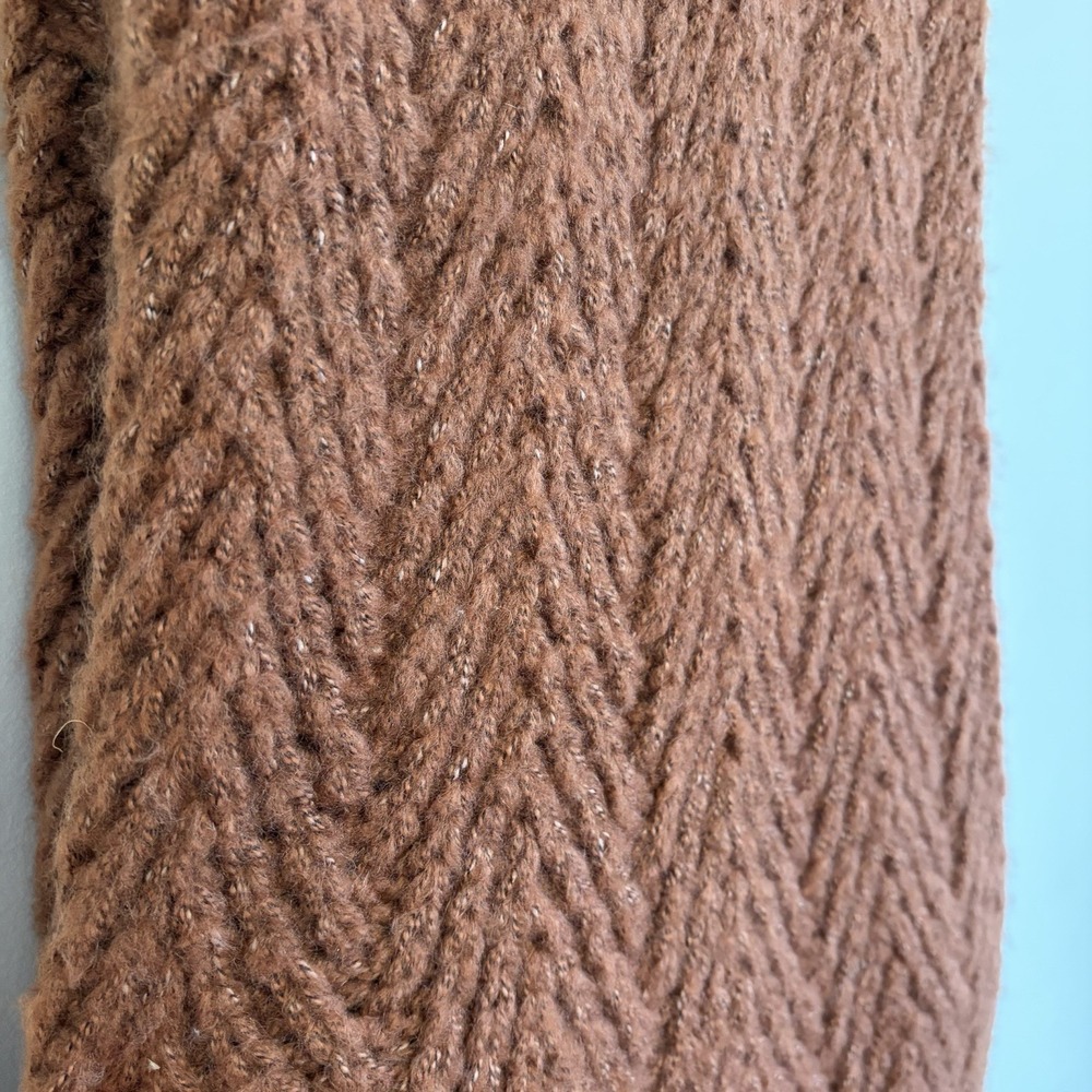 NWT FRYE Faux Mohair Oversized Throw Blanket 50" x 70" Rust Brown Neutral Home - Picture 8 of 14